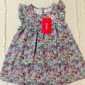 PatPat Floral Kids Dress - Pink and Green